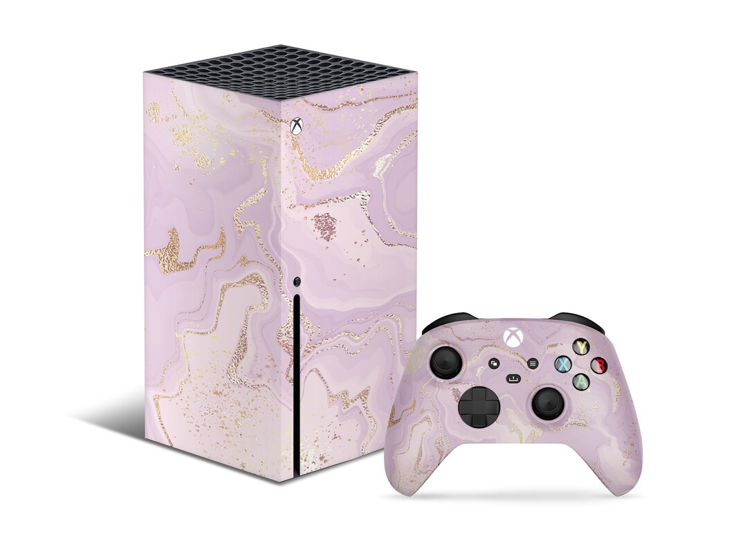Ethereal Lavender Marble Xbox Series X Skin, Purple Gold Marble Pattern ...