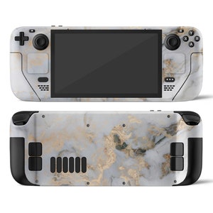 Ethereal White Gold Marble Steam Deck Skin, Pretty White Marble Texture Steam Deck OLED Console Cover, Valve Steam Deck Vinyl 3M