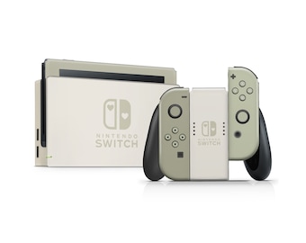 Matcha Latte Nintendo Switch Skin, Sage Green Switch OLED Console Joycons Vinyl Wrap, Cozy Color Blocking, Switch Accessories 3M Vinyl Cover