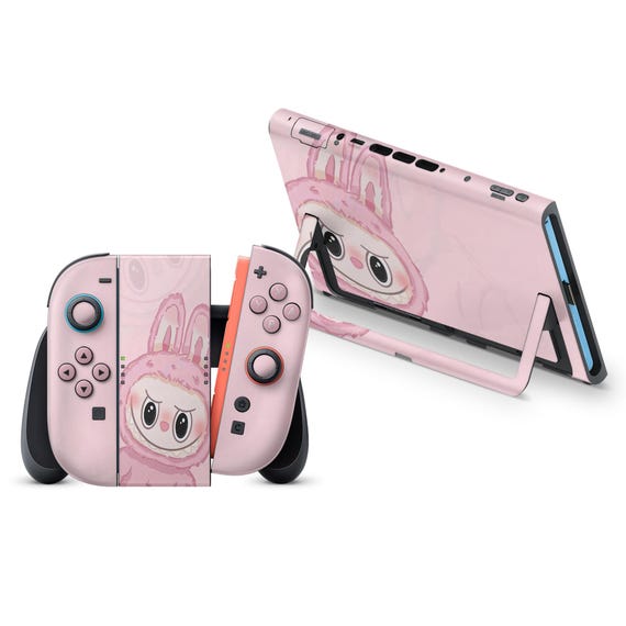 Pink Labubu Nintendo Switch 2 Skin, THE MONSTERS Doll Set