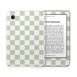 Matcha Checker Kobo Skin, zachte pastelkleuren neutraal groen esthetisch patroon, Rakuten Kobo eBook Clara Libra Nia cover sticker eReader custom skin