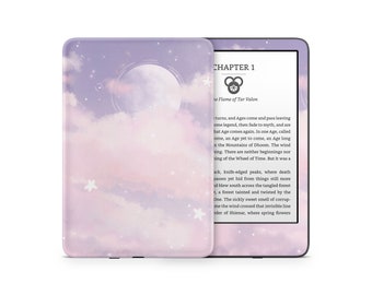 Funda para Kindle con nubes moradas, lindas nubes lunares en tonos pastel suaves, calcomanía para eReader Amazon Kindle Colorsoft Paperwhite Oasis, vinilo 3M.