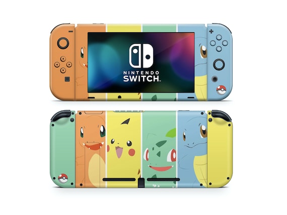 Pokemon Starter Nintendo Switch Skin, Pikachu Charmander Bulbasaur