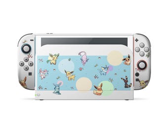 Everspark Eeveelution Nintendo Switch 2 Skin, Cute Pokemon Legends Z-A Pokopia Eevee Sylveon Umbreon Switch OLED Joycons Vinyl Wrap, 3M Wrap