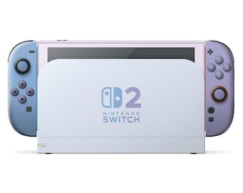 Purple Haze Retro Color Blocking Nintendo Switch 2 Skin, Pastels Purple Blue Colorwave Switch OLED Console Joycons Vinyl Wrap, 3M Wrap