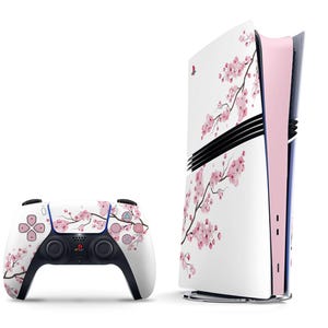 ホワイトチェリーブロッサムPS5 Proスキン、プリティピンクフローラルPS5 Slimスキンパステル、プリティフラワーPS5 ProフェイスプレートスキンPS5コントローラーラップ3M