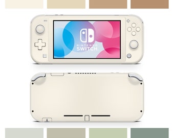 Vinilo adhesivo para Nintendo Switch Lite de la serie Creme Natural, en tonos beige, verde y pastel. Disponible en Creme, Latte, Mocha, Matcha y Eden.