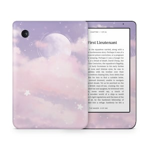 Purple Clouds Kobo Skin, Cute Moon Clouds Zachte pastelkleuren Esthetisch, patroon, Rakuten Kobo eBook Clara Libra Nia Cover sticker eReader Skin 3 M