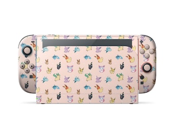 Pokemon Eevee Evolution Nintendo Switch 2 Skin, Sylveon Umbreon Pattern Switch OLED Console Joycons 3M Vinyl Skin Switch Cover Decal