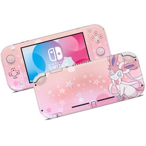 Pokemon Sylveon Evolution Nintendo Switch Lite Skin, Pokemon Pretty Pink Switch Console Joycons Vinyl Wrap, Eevee Nintendo 3M Wrap