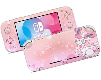 Vinilo decorativo para Nintendo Switch Lite con la evolución de Sylveon de Pokémon, vinilo adhesivo rosa para los Joy-Con de la consola Switch de Pokémon, vinilo adhesivo para Switch de Eevee 3M