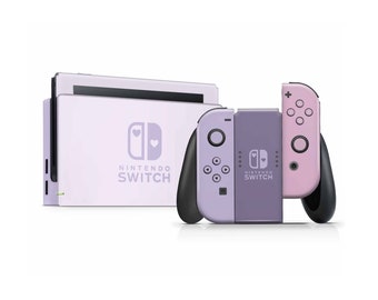 Lavender Dream Nintendo Switch Skin, Cute Pastel Pink Purple Switch OLED Console Joycons Vinyl Wrap, Nintendo 3M Wrap