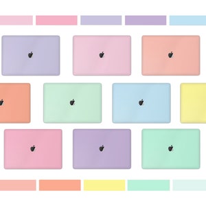 Pastell Serie MacBook Pro Haut, Signature Pastellfarben Baby Rosa, Blau, Lila MacBook Air Cover Wrap Abziehbild MacBook 16 15 14 13 M2 M3 Bild 1