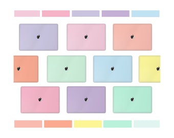 Pastel Series MacBook Pro Skin, kenmerkende pastelkleuren babyroze, blauw, paars MacBook Air Cover Wrap Decal MacBook 16" 15" 14" 13" M2 M3