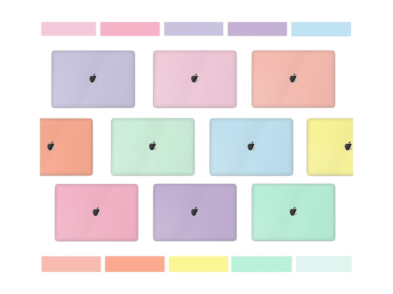 Pastell Serie MacBook Pro Haut, Signature Pastellfarben Baby Rosa, Blau, Lila MacBook Air Cover Wrap Abziehbild MacBook 16 15 14 13 M2 M3 Bild 1