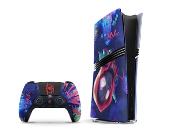 Diseño de Spiderman Miles Morales para PS5 Pro, diseño de Spider-Man Miles Azul Pastel para PS5 Slim, diseño de placa frontal para PS5 Pro, funda para mando de PS5