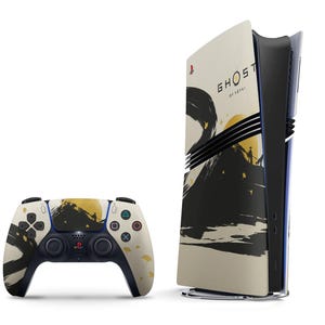 Gold Ghost of Yotei PS5 Pro Skin, Samurai Limited Edition PS5 Slim Skin Decal, Console Controller PS5 Faceplate Skin PS5 Controller Wrap