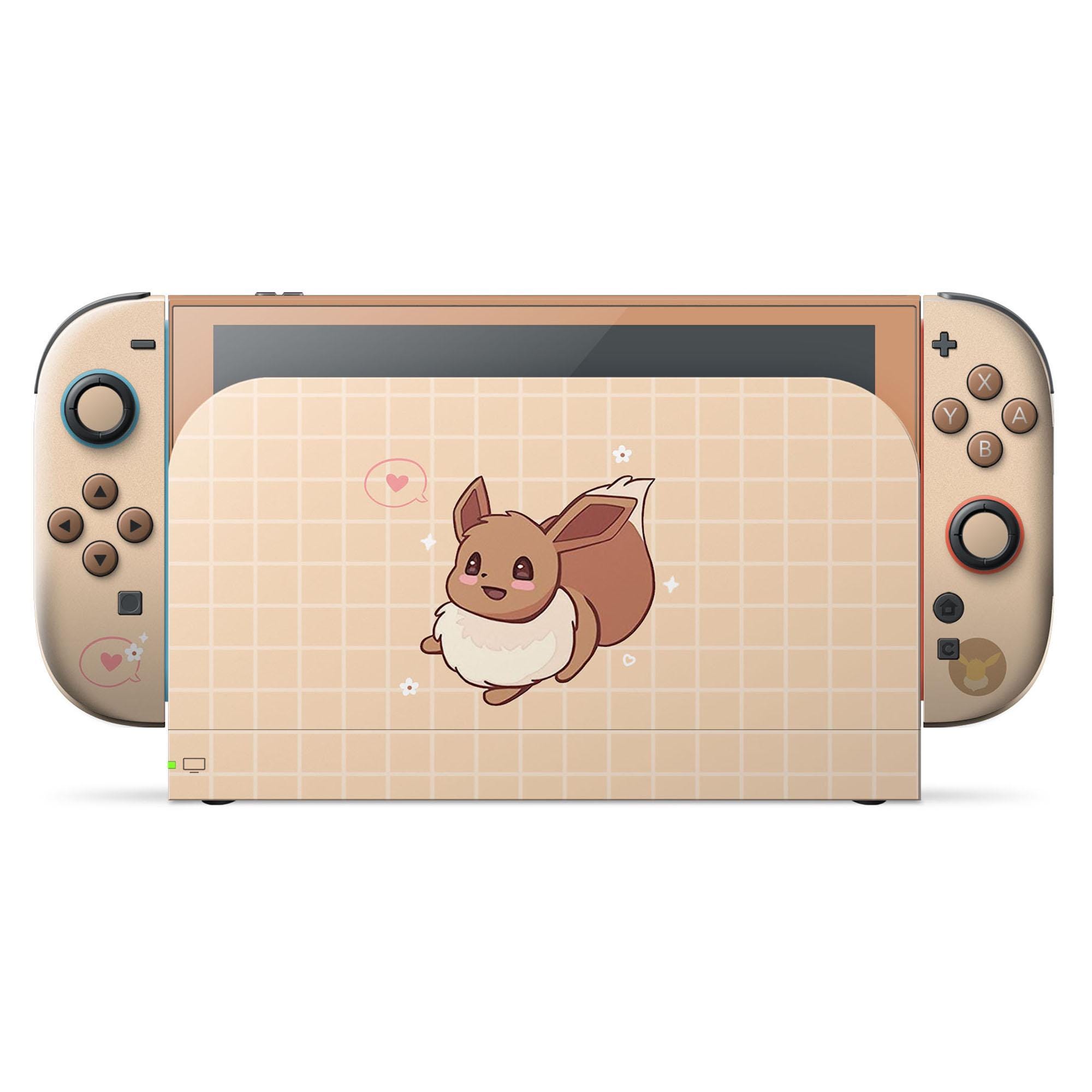 Nintendo Switch イーブイデザイン Cute Pokemon Eevee Nintendo Switch 2 Skin, Minimalist Pokemon