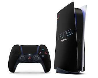 Skin retro negro para PlayStation PS5, edición limitada, diseño clásico retro inspirado en PS2 para PS5 Slim, diseño de placa frontal para PS5 Pro, funda para mando de PS5