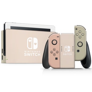 Zachte Parijse tuin Nintendo Switch-skin, schattige pastelroze groene Switch 2-skin, OLED-console Joycons vinylomslag, Nintendo 3 M-omslag