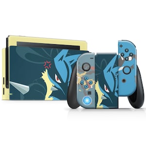 Pokemon Lucario Blue Nintendo Switch Skin, Pokemon Pretty Blue Switch 2 Skin, OLED Console Vinyl Joycons 3M Cover Vinyl Skin Wrap image 2