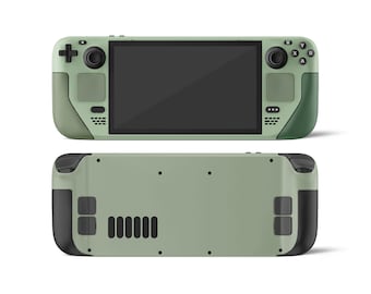 Garden of Eden Color Blocking Steam Deck Skin, Dark Sage Green Colorwave Steam Deck OLED Console Cover, Valve Steam Deck Vinyl 3M