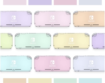 Macaron Series Nintendo Switch Lite Skin, Baby Pastel Switch Lite Console Vinyl Wrap Sticker, Blue Pink Yellow Mint Green Teal Lavender Skin