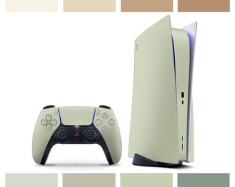 Funda para PS5 de la serie Natural, funda para PS5 Slim en tonos neutros: beige, verde, pastel, crema, latte, moca, marrón, matcha, edén y salvia. Cubierta frontal para PS5 Pro 3M