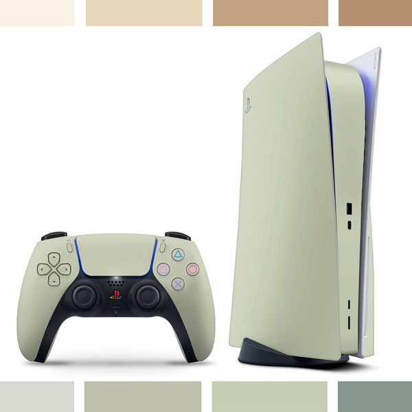 Natural Series PS5 Skin, PS5 Slim Skin Neutral Beige Grün Pastell, Creme, Latte, Mokka, Braun, Matcha, Eden, Sage PS5 Faceplate Cover 3M