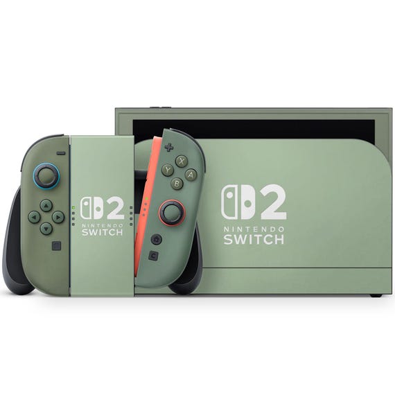 Nintendo Switch Eden Garden of Eden Nintendo Switch 2 Skin, Dark Green Sage Switch Skin