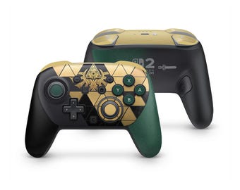 Legend of Zelda Limited Edition Inspired Nintendo Switch 2 Pro Controller Skin, Green Gold Anniversary Switch Pro 2 Controller Custom Cover