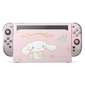 シナモロール ベビーピンク Nintendo Switch 2 スキンシール、可愛いパステルピンクの Switch OLED カバー コンソール Joy-Con ビニールラップ、3M スキンシール、最高のギフト