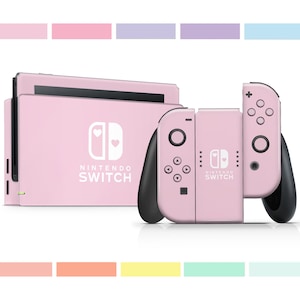 Película para Nintendo Switch da série Pastel, adesivo de vinil para console OLED Switch 2, cor arco-íris, azul-bebê, rosa, roxo, lavanda
