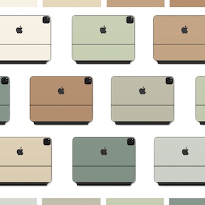 Natural Series iPad Magic Keyboard Skin, beige groen pastel, crème, latte, mokka, matcha, Eden, salie Apple iPad Pro Air Keyboard Wrap Cover