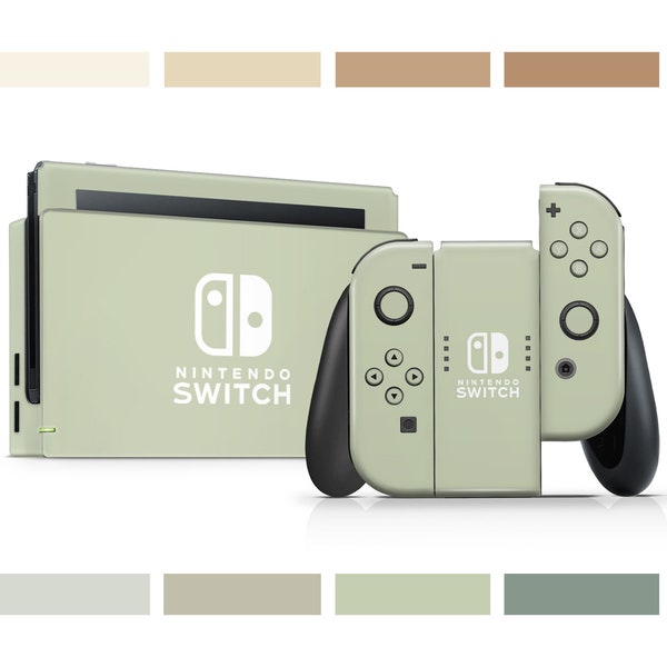 Natural Series Nintendo Switch Skin, Beige Groen Pastel, Creme, Latte, Mokka, Bruin, Matcha, Eden, Sage Nintendo Switch OLED, Cover 3M Vinyl