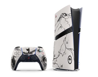Edición limitada inspirada en el Fantasma de Yotei para PS5 Pro, vinilo adhesivo Samurai para PS5 Slim, carcasa para mando de PS5.