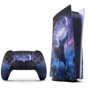 Skórka Elden Ring Nightreign na PS5 Pro, naklejka Fantasy Elden Lord na PS5 Slim, skórka na przednią okładkę kontrolera PS5