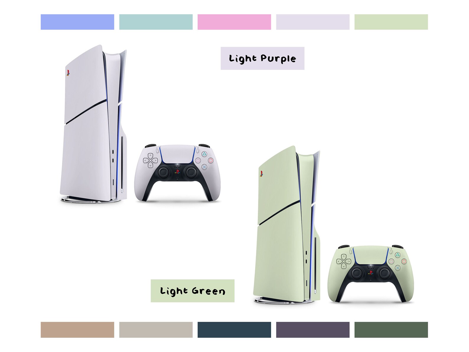Ps5 Retro Colorwave Apple Colorwave Series PS5 Slim Skin, Custom PS5 Skin Natural Titanium ...