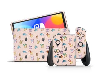 Pokemon Eevee Evolution Nintendo Switch OLED Skin, Sylveon Umbreon Pattern Switch 2 Console Joycons Vinyl Wrap , 3M Cover