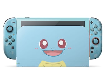 Pokemon Squirtle Nintendo Switch 2 Skin, Minimalist Blue Squirtle Nintendo Switch Skin OLED Console Joycon Vinyl Wrap Nintendo Accessorie