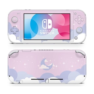 Skin morado de nubes pastel de ensueño para Nintendo Switch Lite, vinilo de 3 M para consola Nintendo Switch con bonitas nubes de luna rosa, funda para Switch Lite