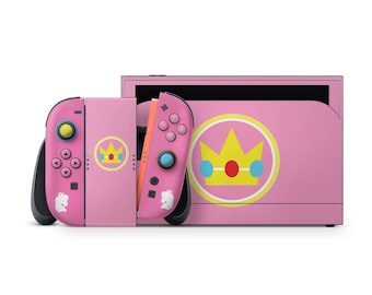 Princess Peach Crown Nintendo Switch 2 Skin, Pretty Pink Minimalist Mario Switch Skin OLED Joycons Vinyl Wrap, Nintendo 3M Cover Wrap Gift