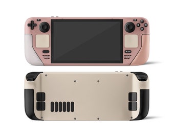 Ceramic Rose Color Blocking Steam Deck Skin, Pastels Pink Coral Beige Colorwave Steam Deck OLED Console Cover, Valve Steam Deck Vinyl 3M