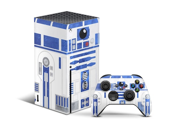 Retro R2D2 Xbox Series X Skin, Star Wars Sci-fi Classic Blue Xbox Series S Skin Decal, Artistic Custom Xbox Cover Controller 3M Vinyl Wrap