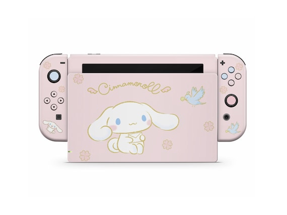 Baby Pink Cinnamoroll Nintendo Switch Skin, Pastel Pink Cinnamoroll Switch 2 Skin OLED Joycons Vinyl Wrap, Nintendo Accessories Cover 3M