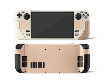 Creme Caramel Color Blocking Steam Deck Skin, Pastels Beige Brown Colorwave Steam Deck OLED Console Cover, Valve Steam Deck Vinyl 3M