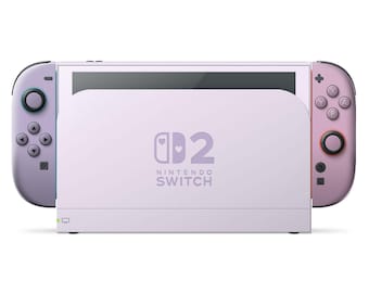 Vinilo adhesivo Purple Wisteria Dream para Nintendo Switch 2, diseño vintage de los 90 y 80 con bloques de color morado para consola OLED y Joy-Cons, 3 M.