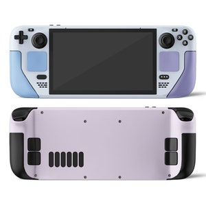 Purple Haze Retro Color Blocking Steam Deck Skin, Pastels Purple Blue Colorwave Steam Deck OLED Console Cover, Valve Steam Deck Vinyl 3M