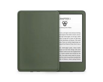 Khaki Green Kindle Skin, Solid Deep Green Kindle Colorsoft Paperwhite Oasis, eBook Decal Wrap eReader 3M Vinyl Cover Skin