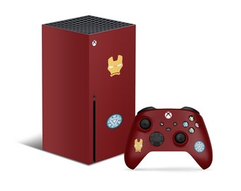 Iron Man Symbol Xbox Series X Skin, Red Iron Man Symbol Cartoon Xbox Series S Skin Decal, Superhero Xbox Cover Controller 3M Vinyl Wrap